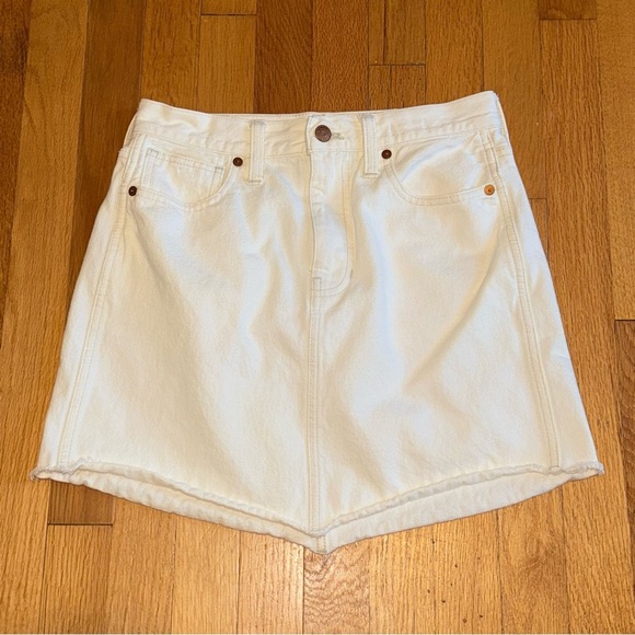 MADEWELL Rigid Denim A Line Skirt White size 26 - Picture 2 of 5